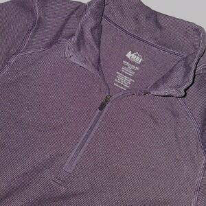 REI Co-op Purple Striped Half Zip Pullover Top Activewear Kids Medium (10-12)